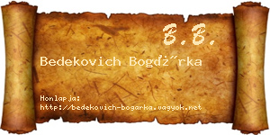 Bedekovich Bogárka névjegykártya